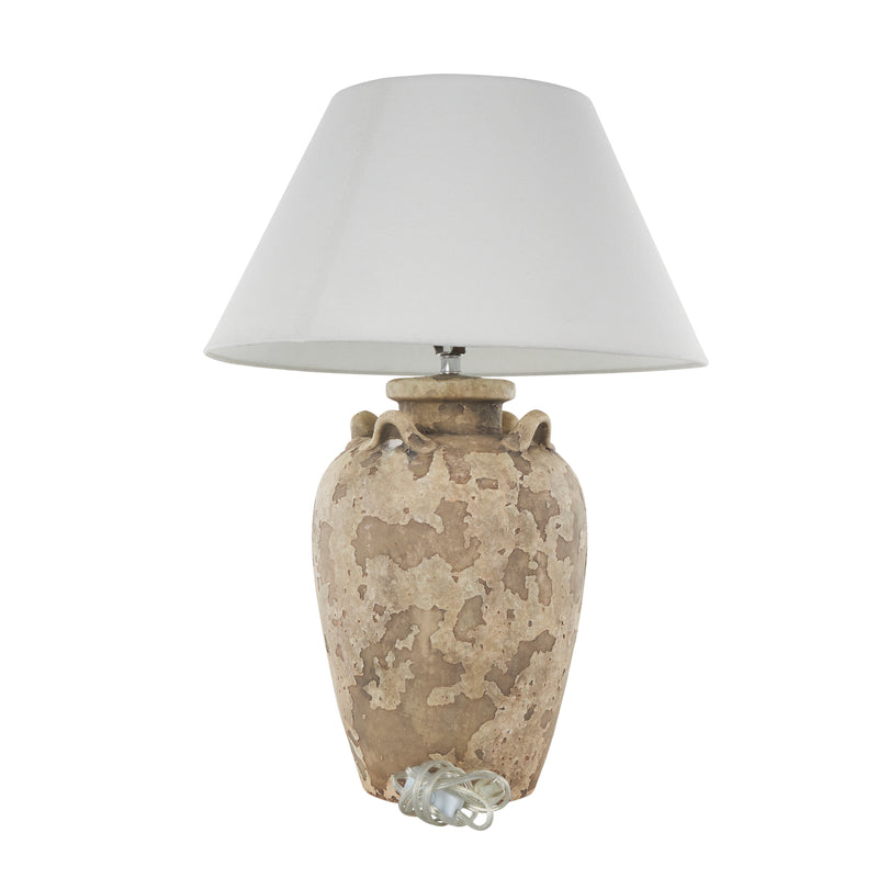 Rustic Ceramic Distressed Antique Style Textured Pot Vase Table Lamp
