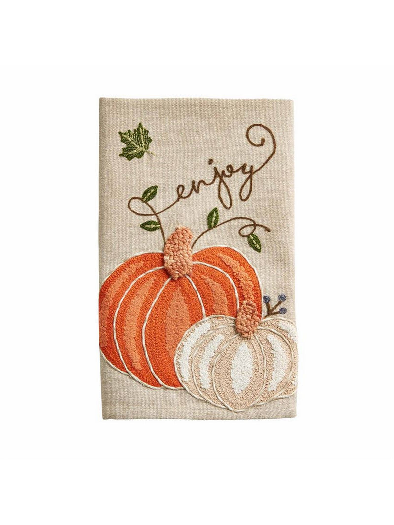 Rustic Embroidered Fall Pumpkin Dish Towel (3 Styles)-Inspire Me! Home Decor