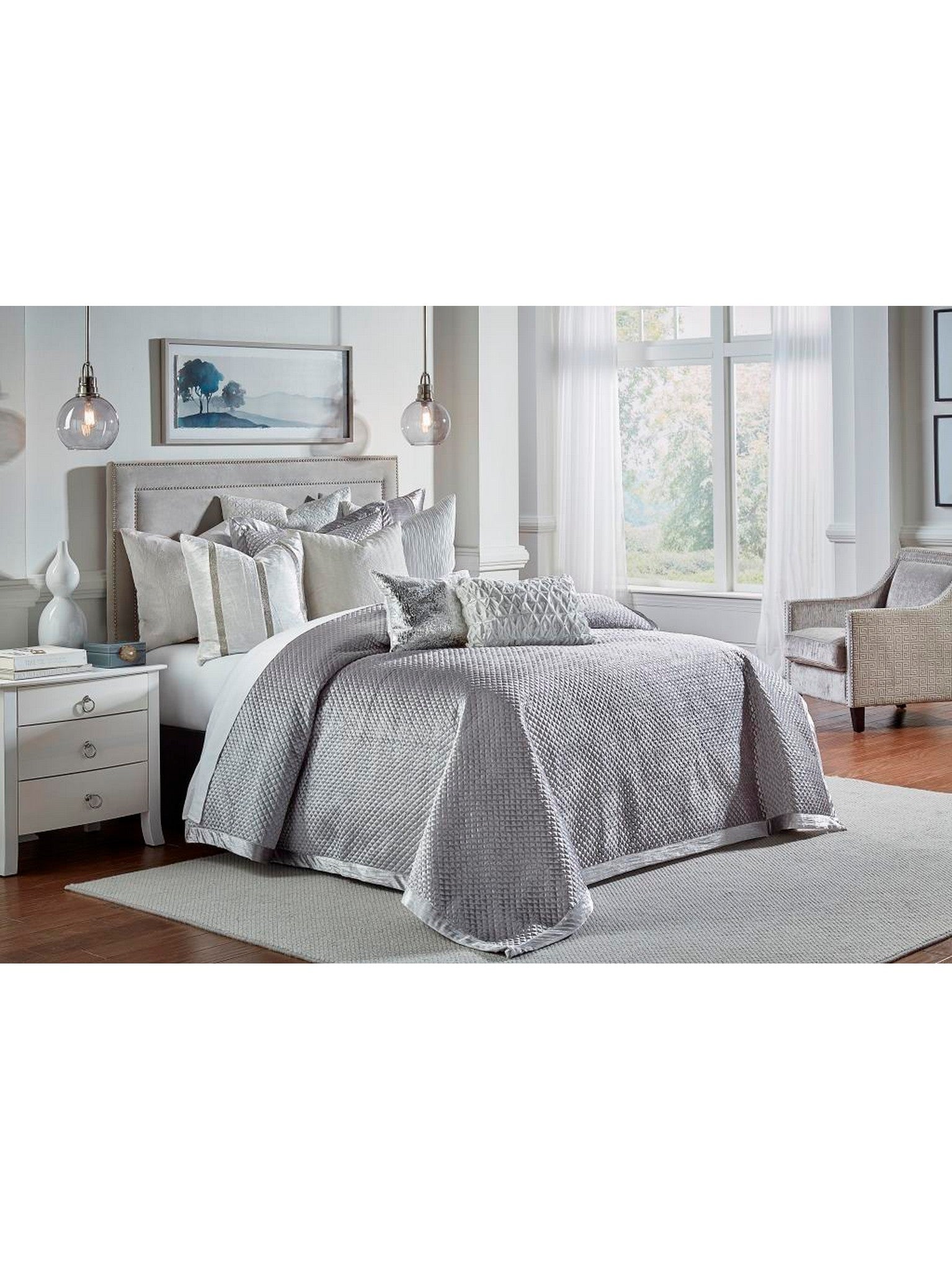 Amani Grey Quilt Set (2 sizes)-Inspire Me! Home Decor