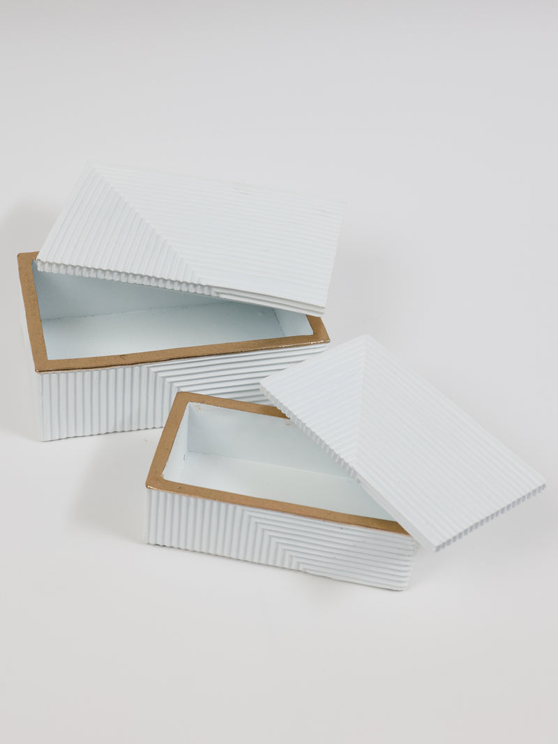 White and Gold Decorative Boxes (2 Sizes)