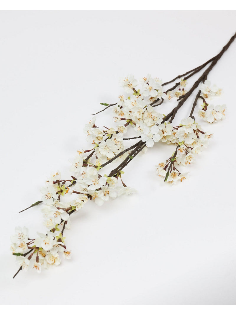 51" White Cherry Blossom Stem