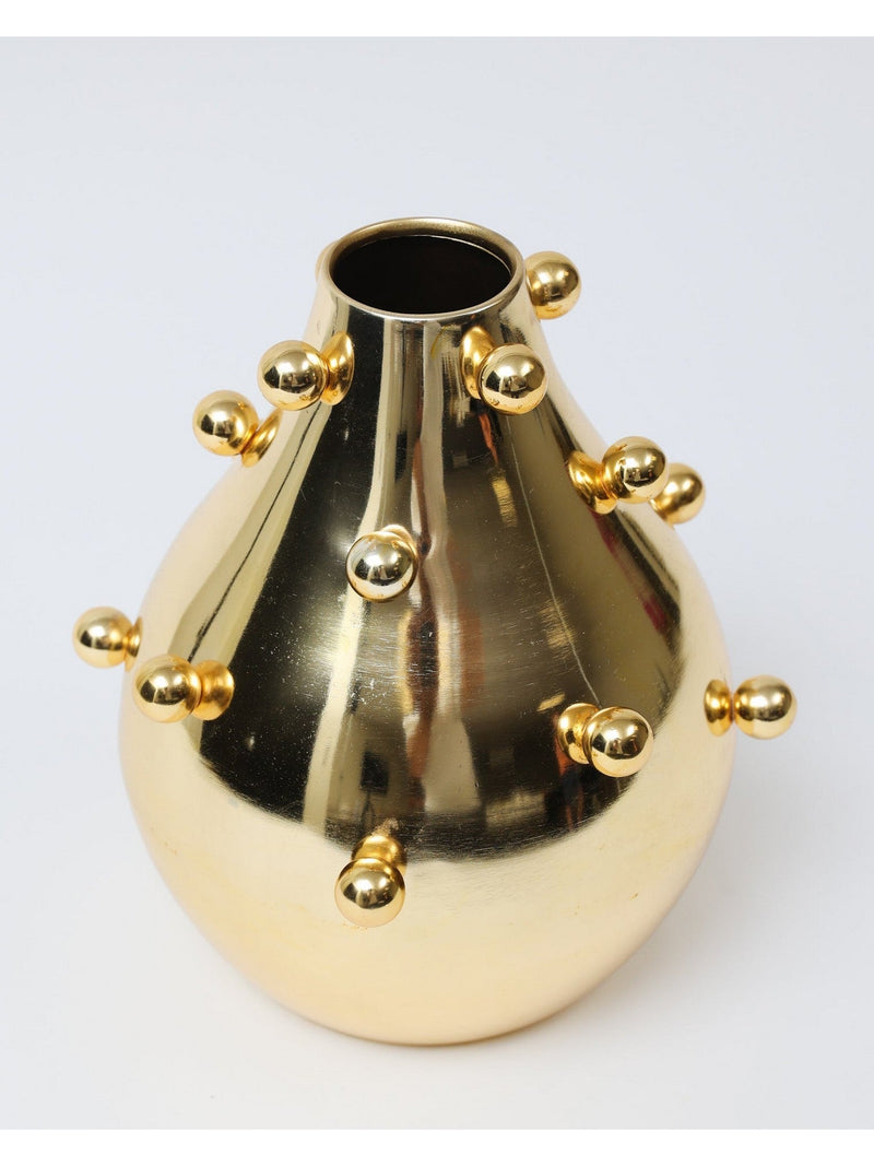 Gold Metal Studded Vase (2 Sizes)