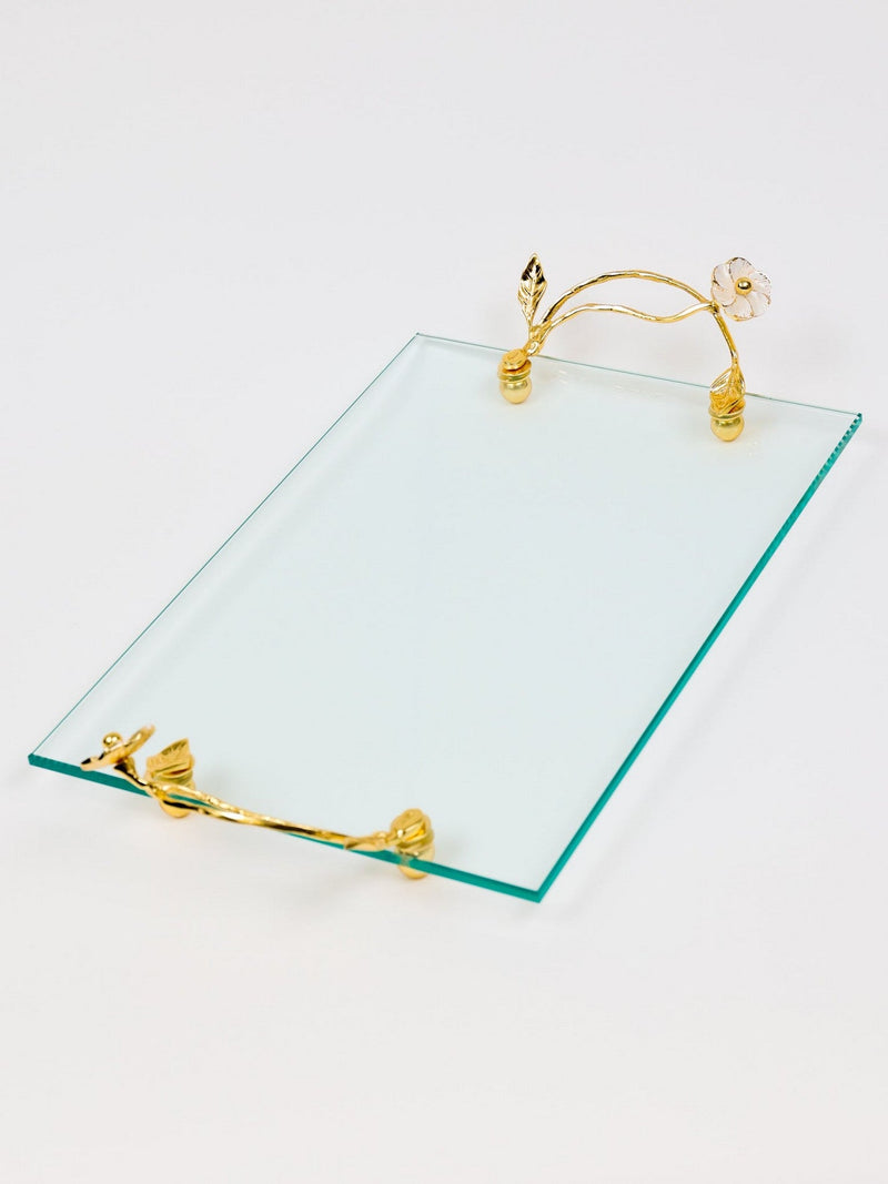 Large Rectangular Glass Tray from The Julia Flower Collection