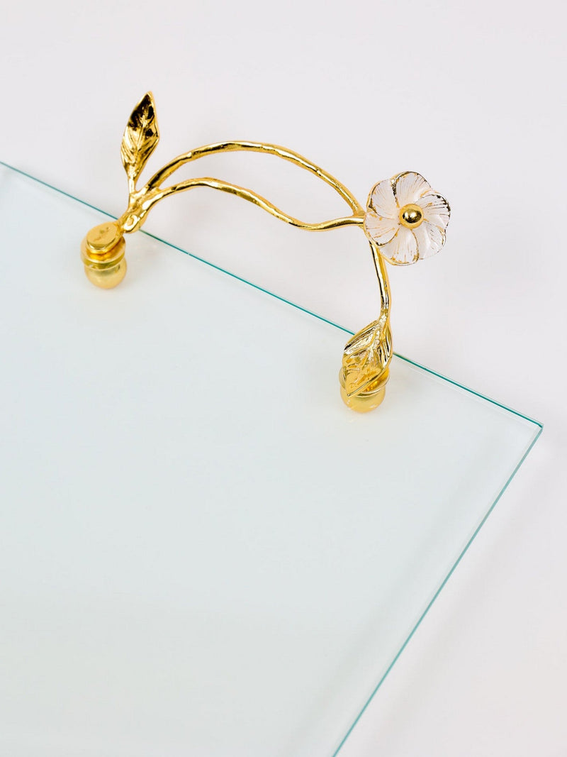 Large Rectangular Glass Tray from The Julia Flower Collection