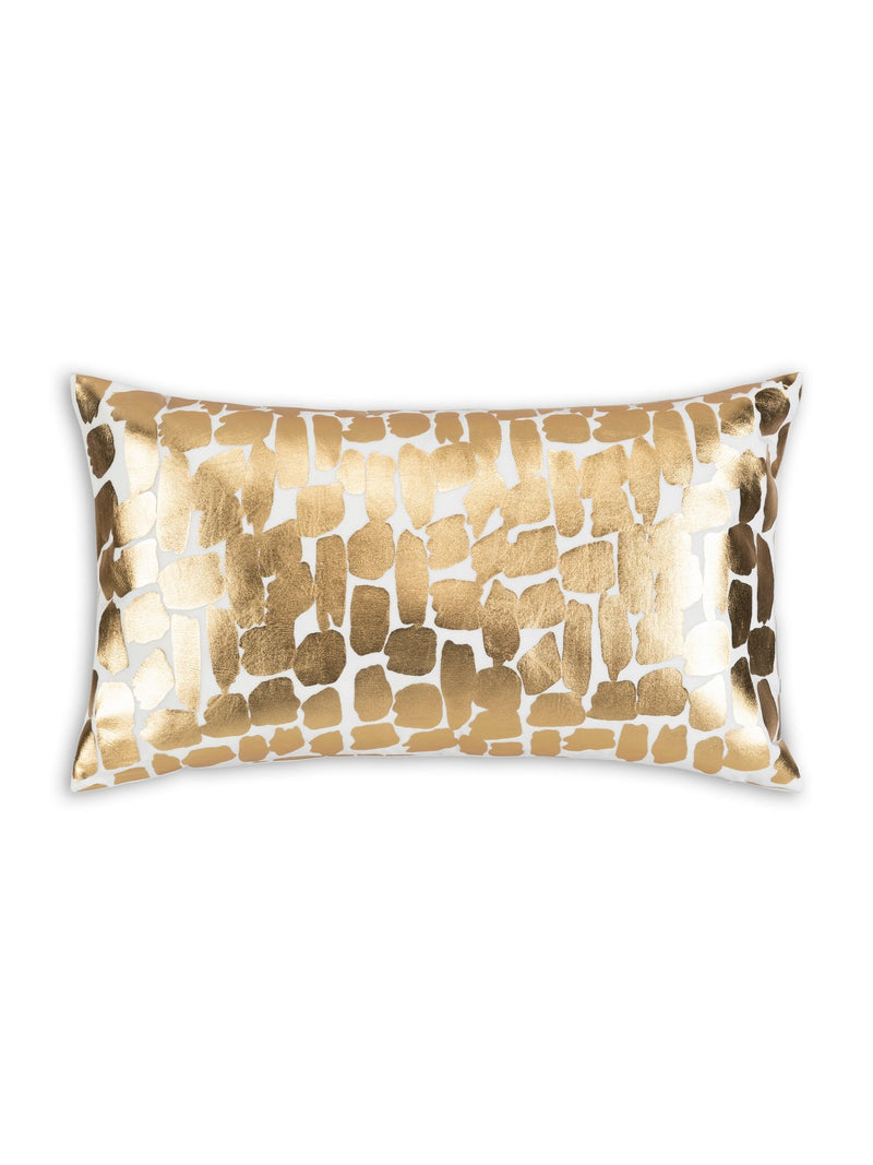 Becca Ivory and Gold Pillow - 14" x 20"