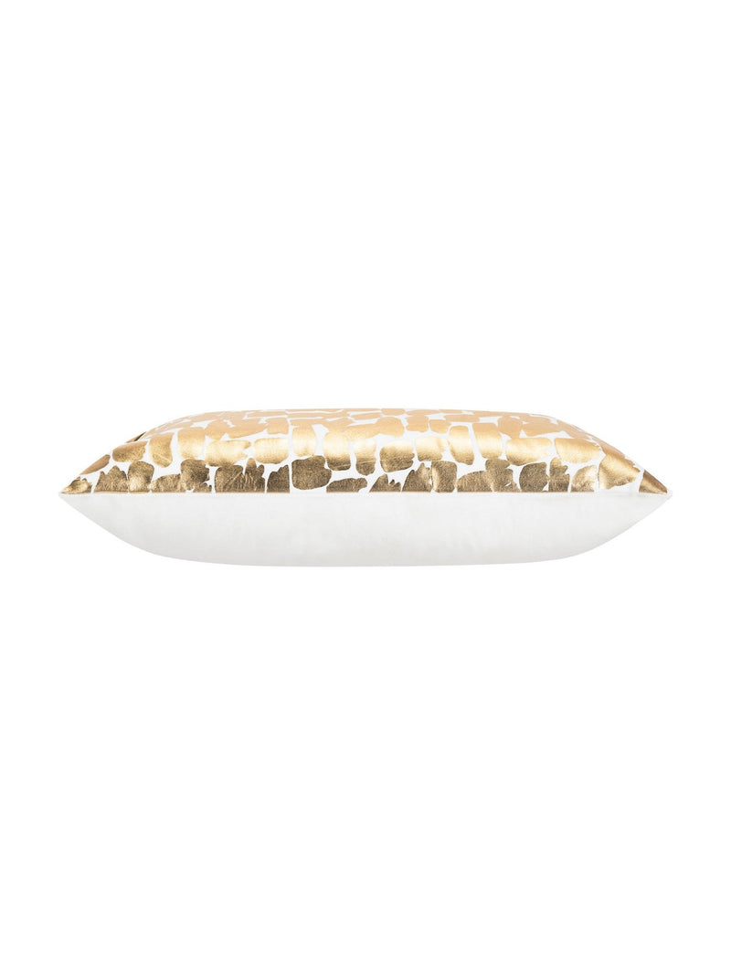 Becca Ivory and Gold Pillow - 14" x 20"