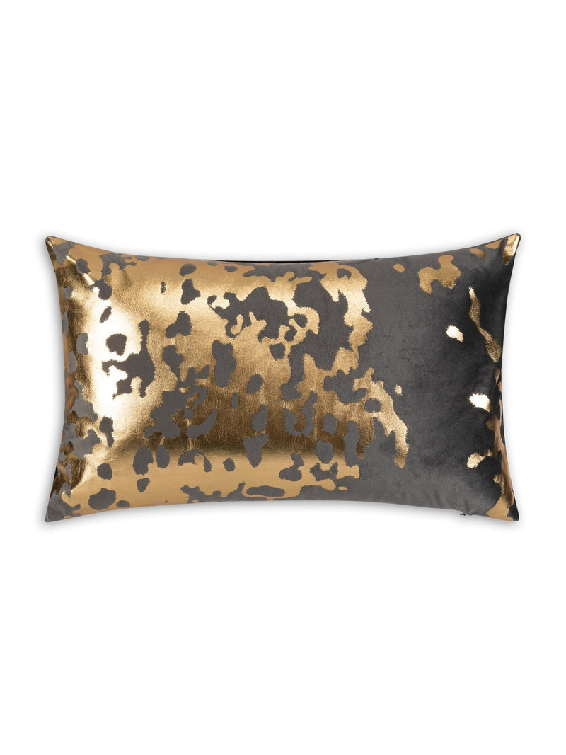 Elise Charcoal Gold Pillow - 14" x 20"