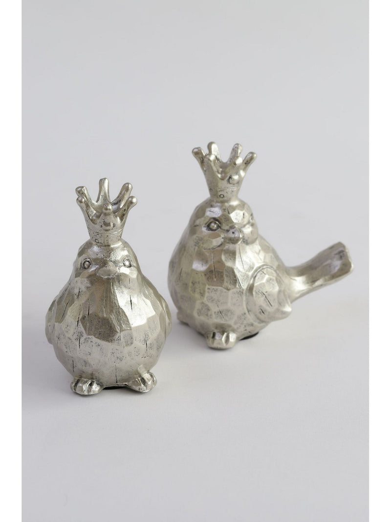 Light Champagne Birds w/ Crowns, Set of 2-Inspire Me! Home Decor