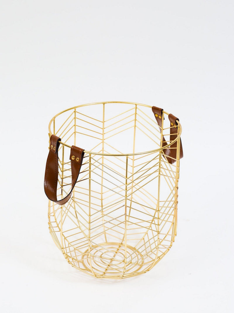 Gold Metal Storage Basket (3 Sizes)