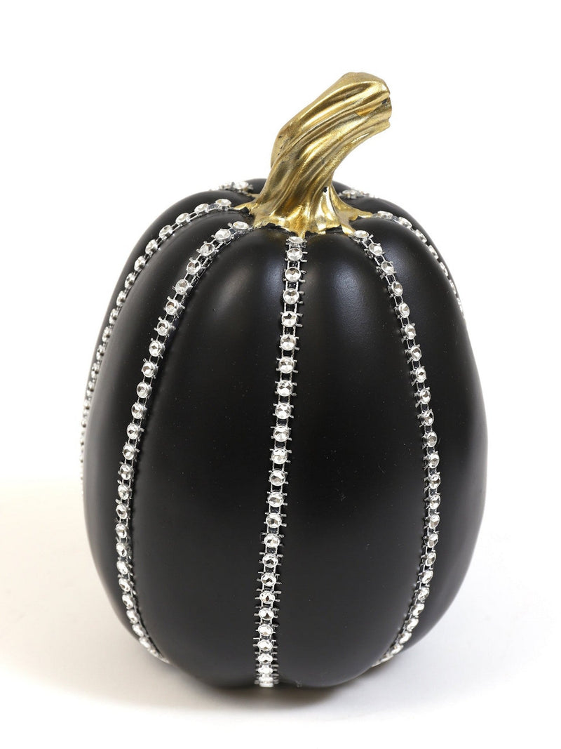 Black Jeweled Resin Pumpkin (2 Sizes)