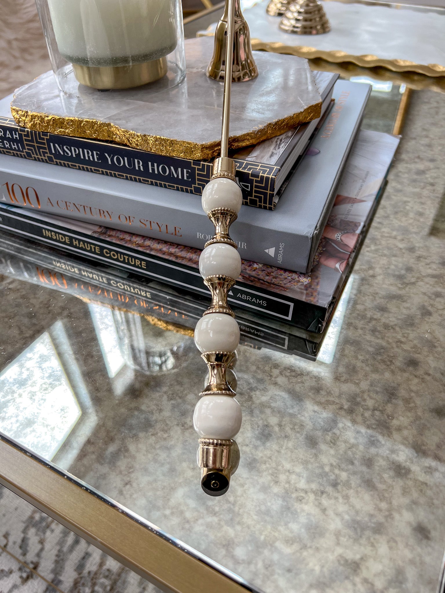 White and Gold Candle Snuffer