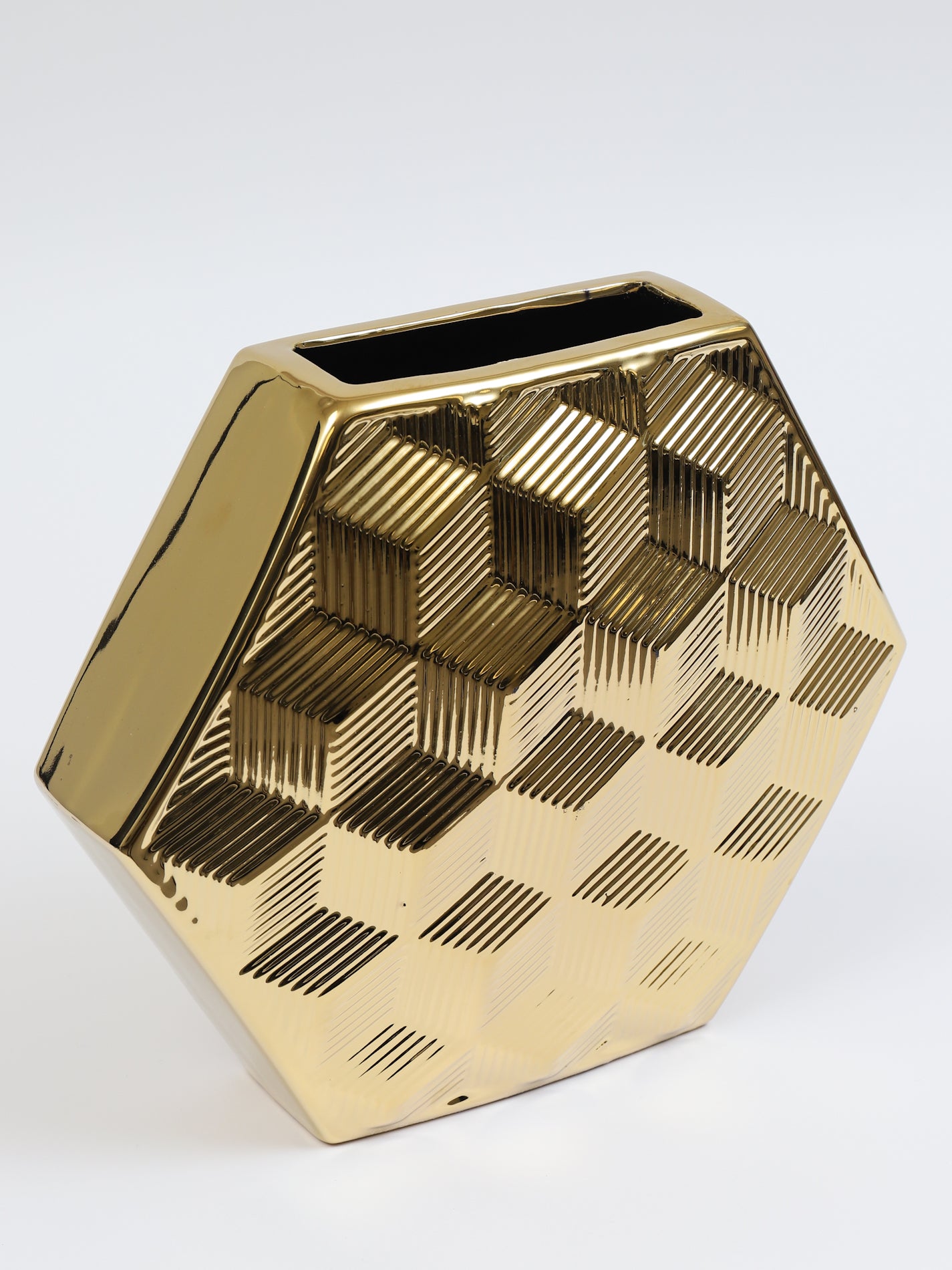 Gold Hexagon Vase