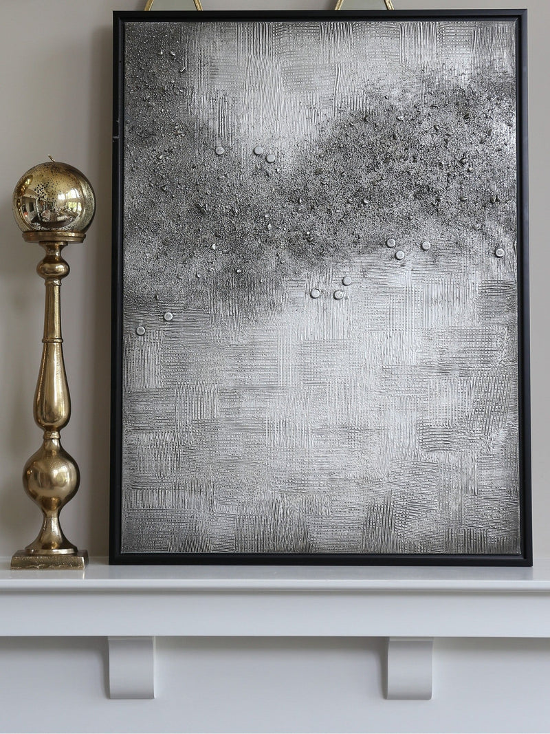 Silver Abstract Detailed Painting-Inspire Me! Home Decor