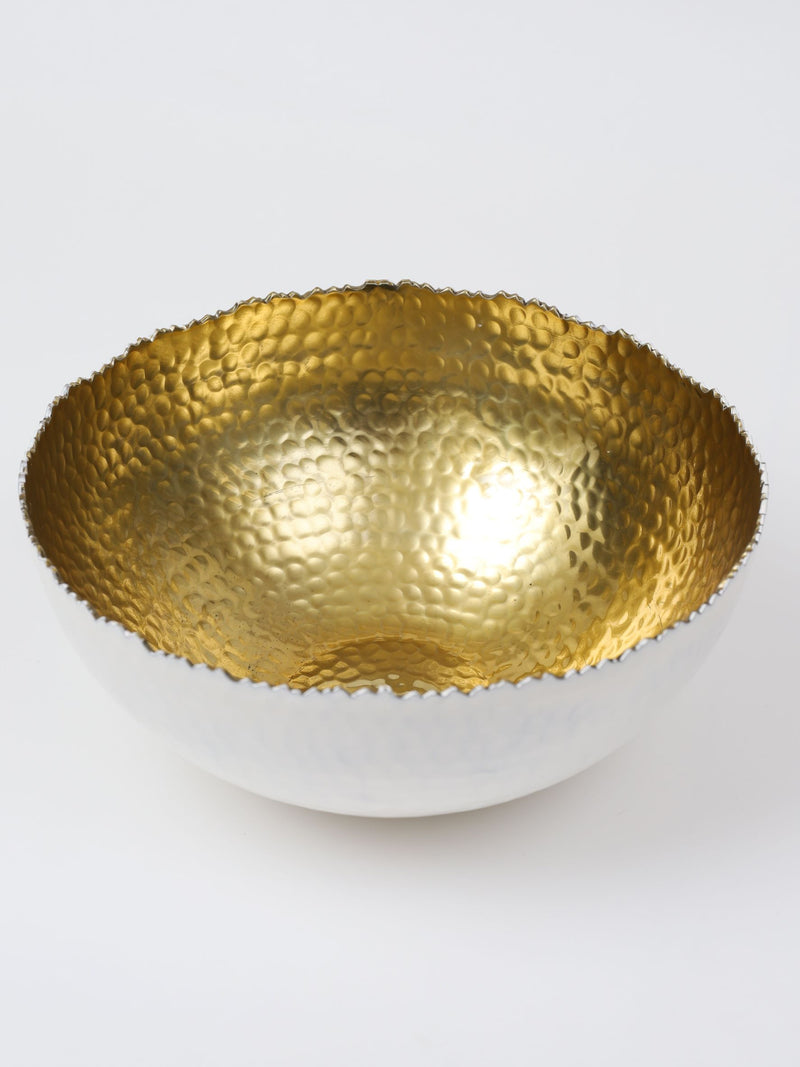 White and Gold Salad Bowl-Inspire Me! Home Decor