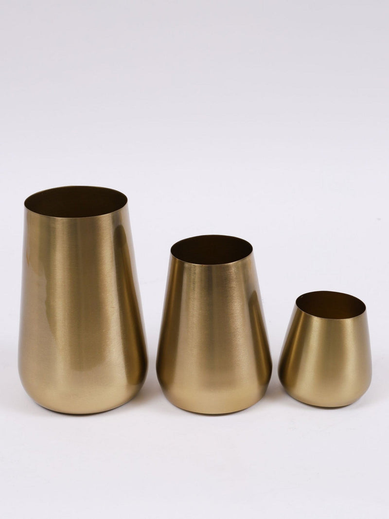 Gold Brushed Vase (2 Sizes)-Inspire Me! Home Decor
