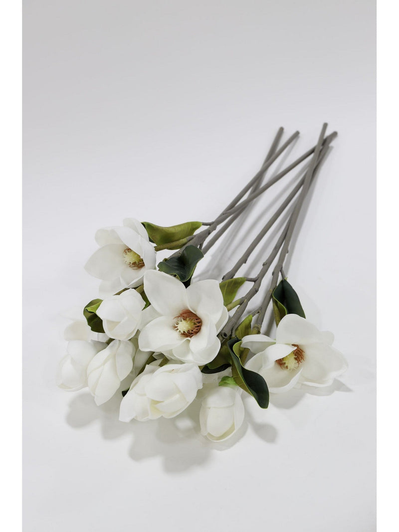 White Real Touch Magnolia Stem-Inspire Me! Home Decor