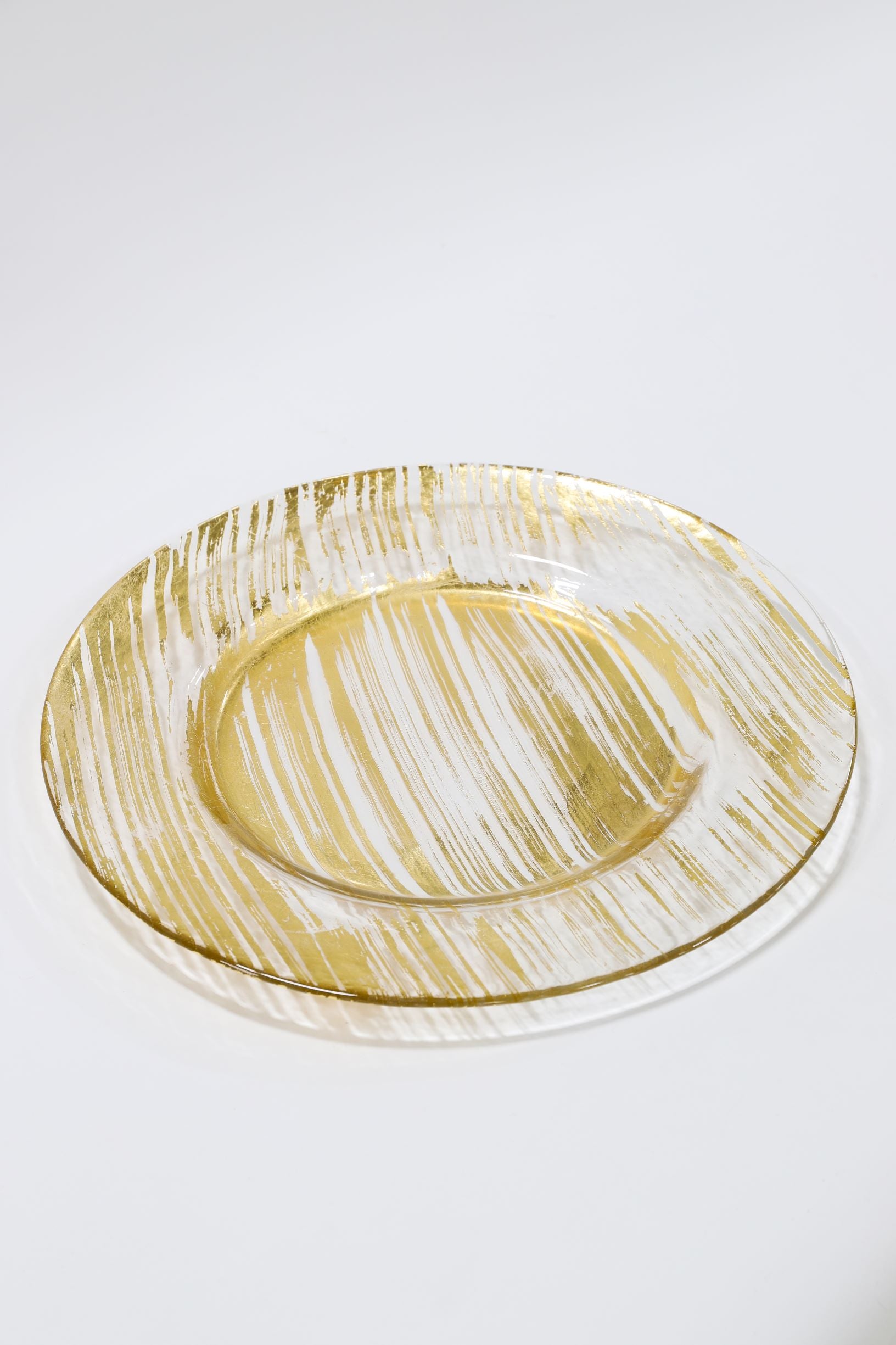 Gold Brush Glass Charger-Inspire Me! Home Decor