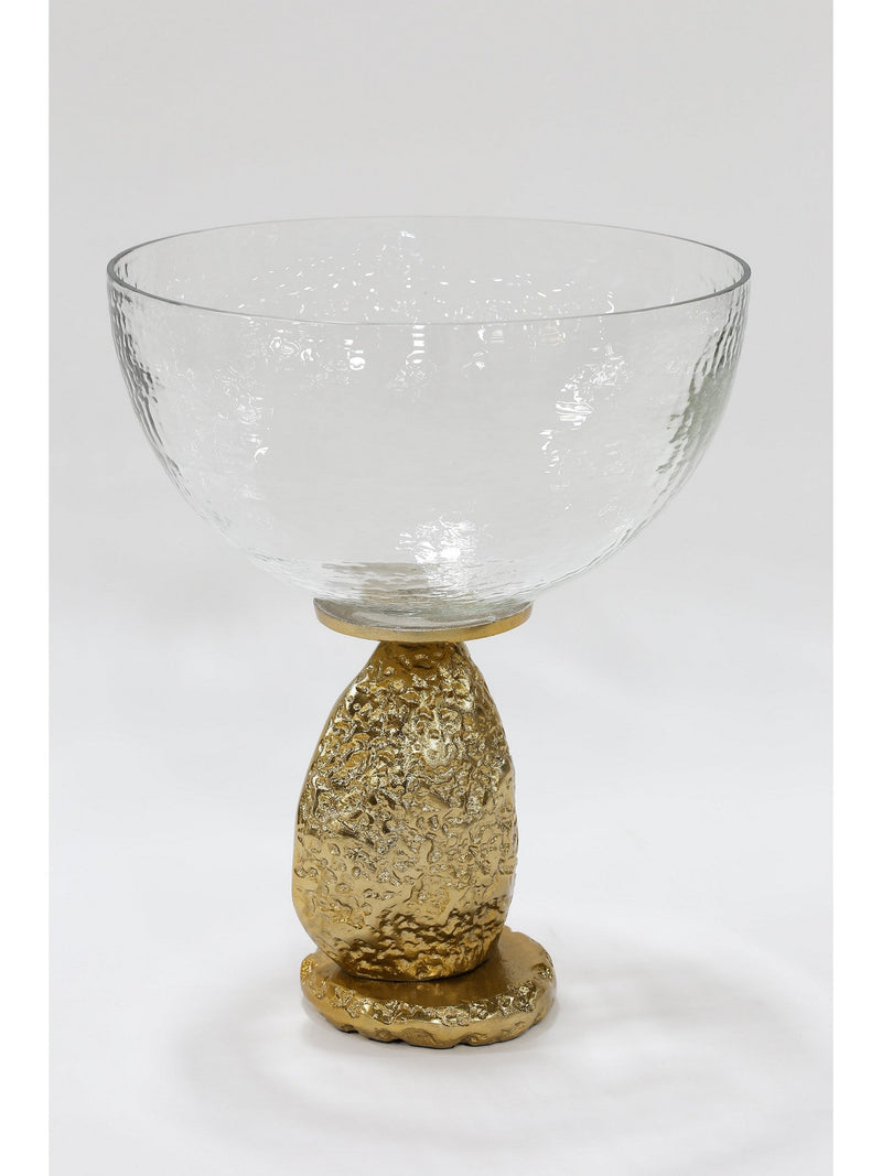 Gold Geode Base Pedestal Bowl-Inspire Me! Home Decor