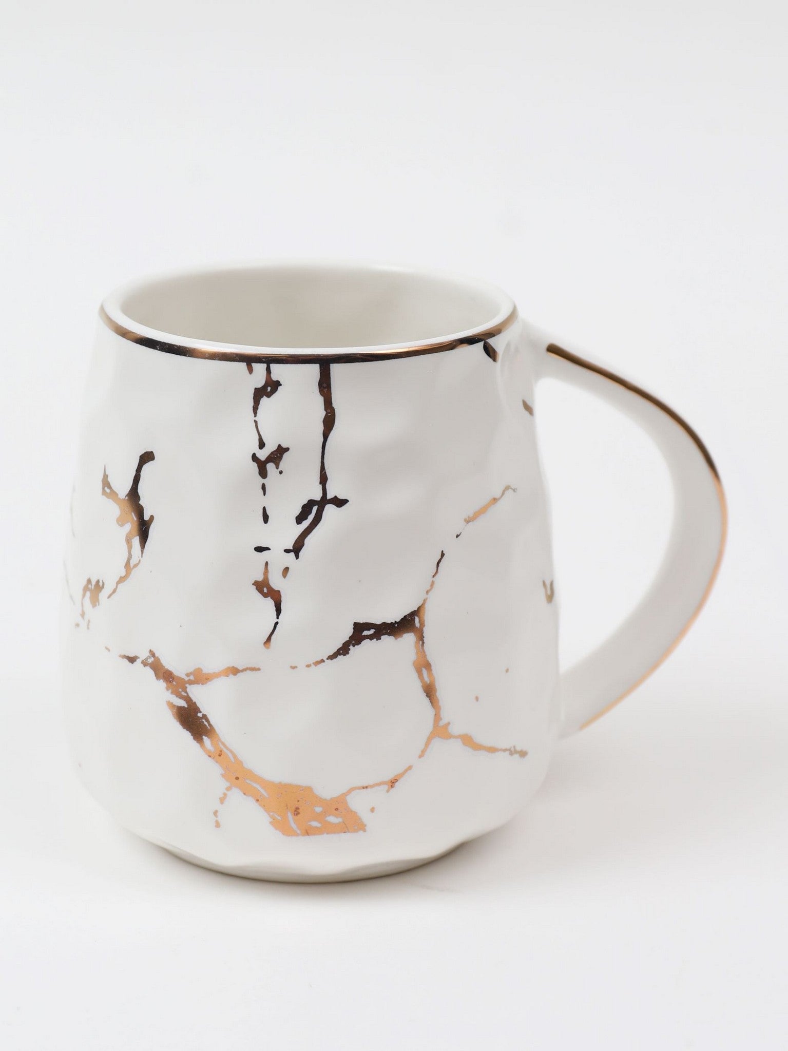 Metallic Gold Marble Print Mug with Hammered Texture-Inspire Me! Home Decor