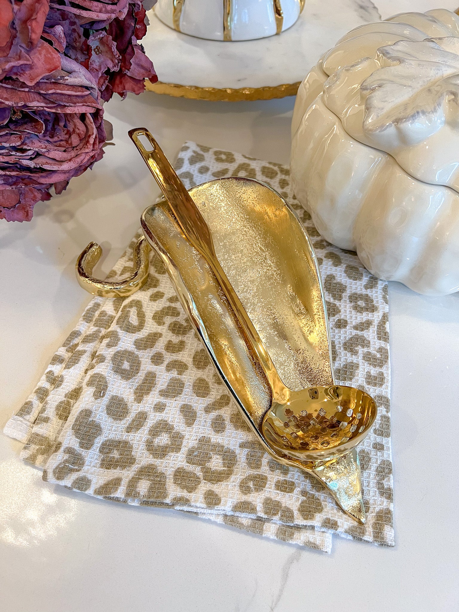 Gold Leaf & Branch Spoon Rest