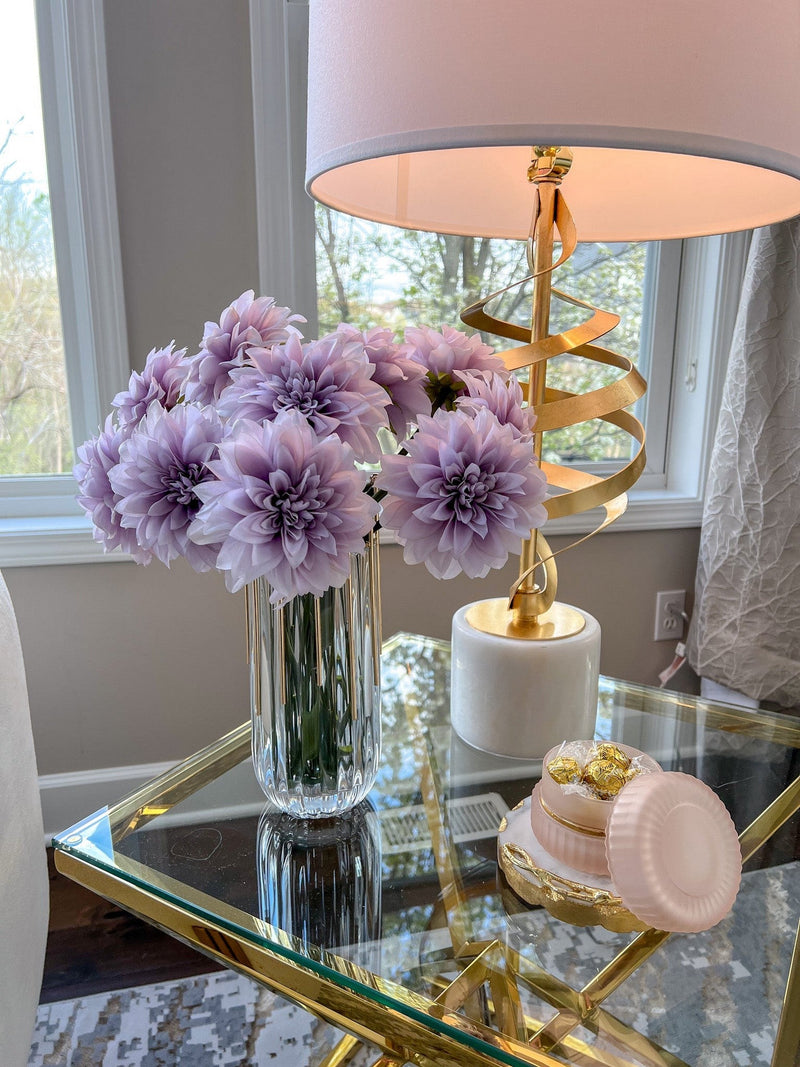 Glass Vase with Gold Circle Details (2 Sizes)
