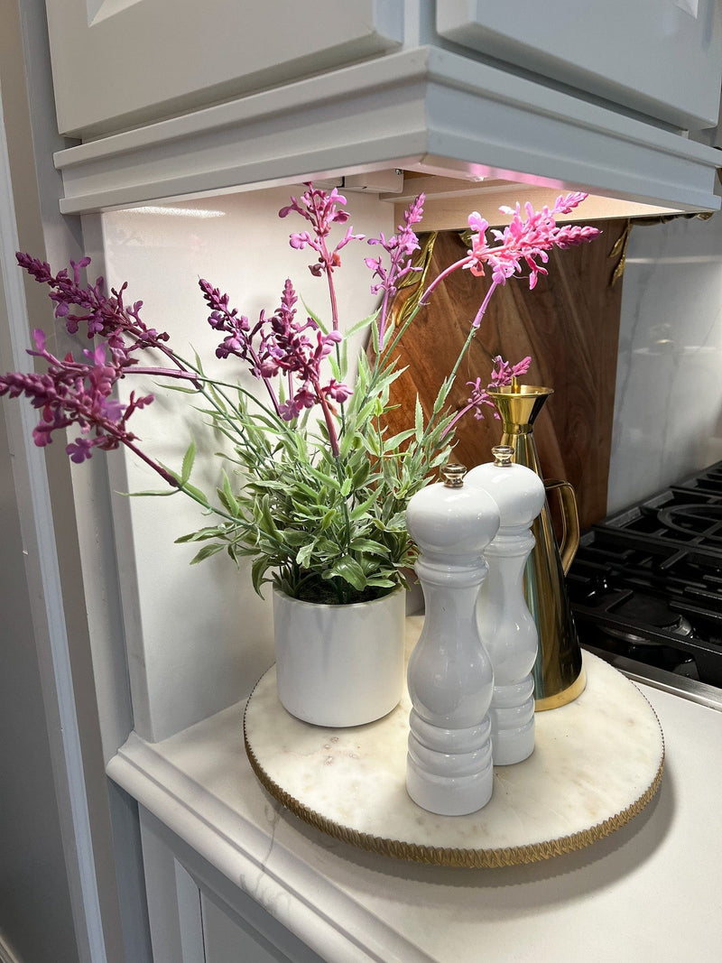 Lavender in White Vase