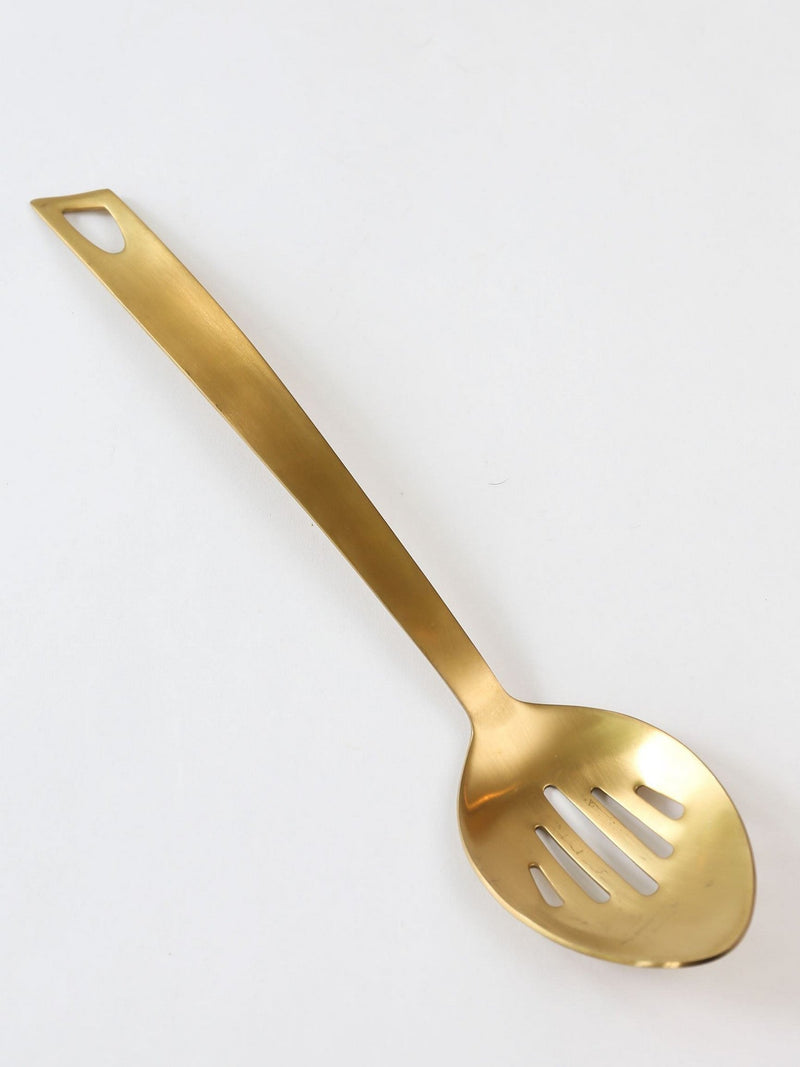 Matte Gold Slotted Serving Spoon-Inspire Me! Home Decor