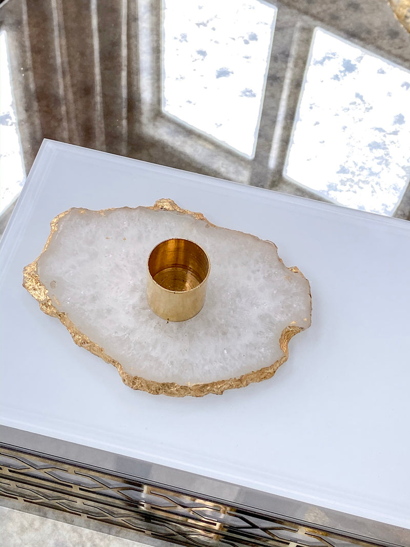 Agate Candle Holder-Inspire Me! Home Decor