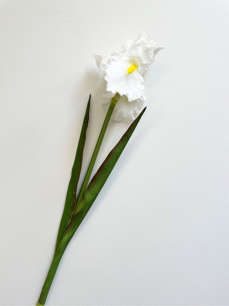 Real Touch White Iris Stem-Inspire Me! Home Decor