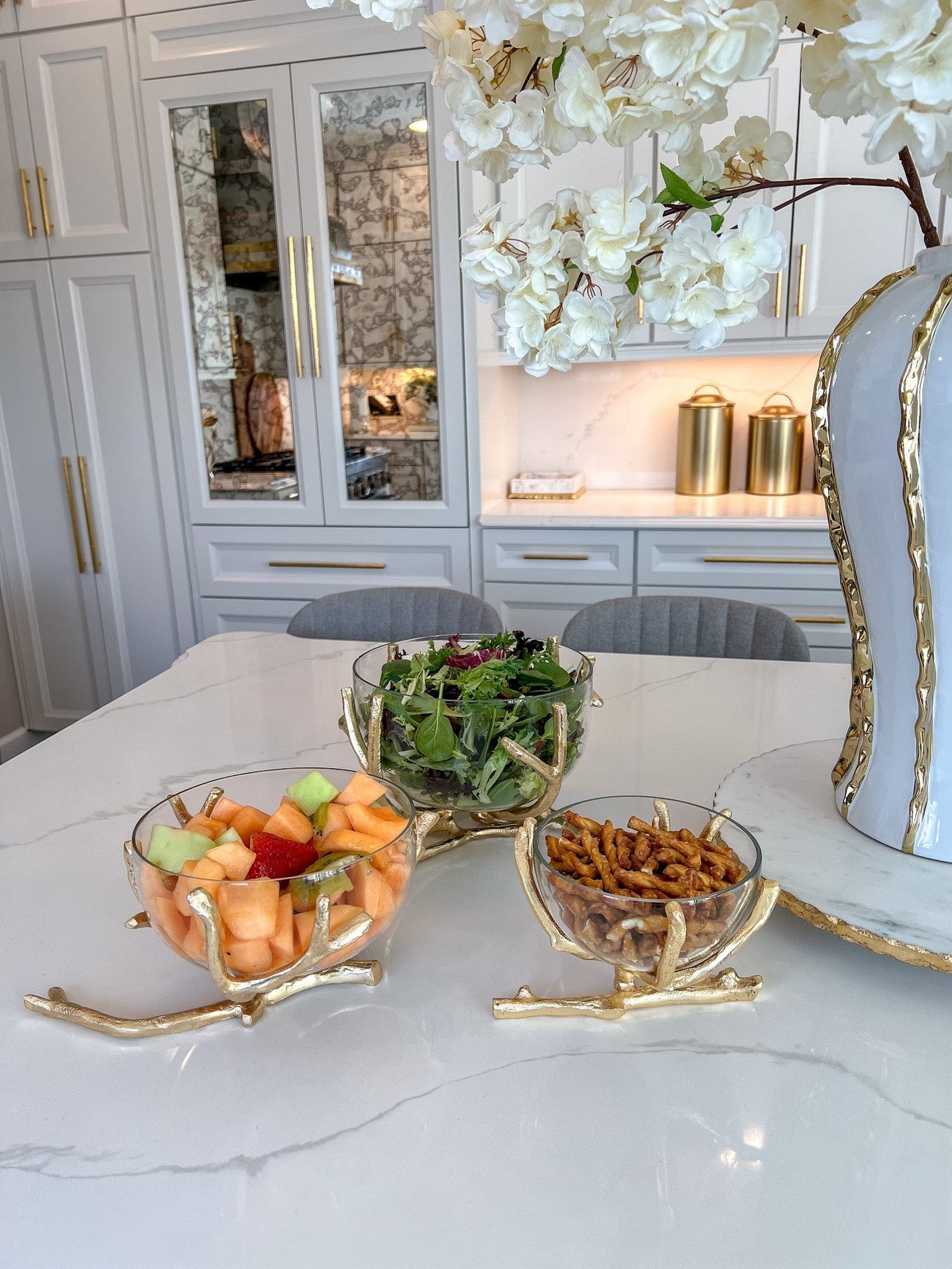 Bowls with Gold Branch Design (3 Sizes)