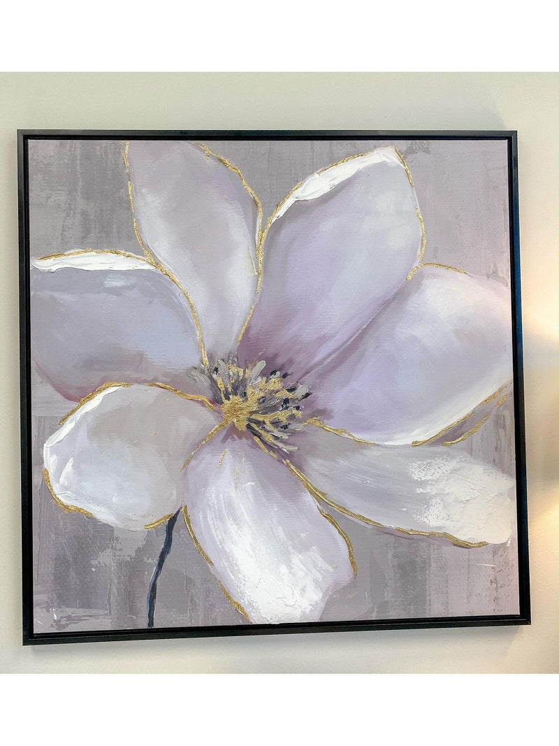 Floral Painting Wall Art w/ Gold Details-Inspire Me! Home Decor