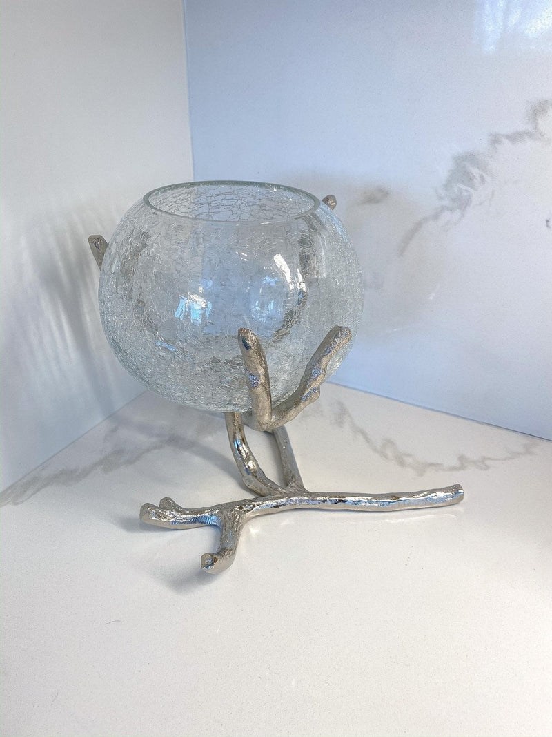 Large Branch Vase with Crackled Glass (2 Colors)