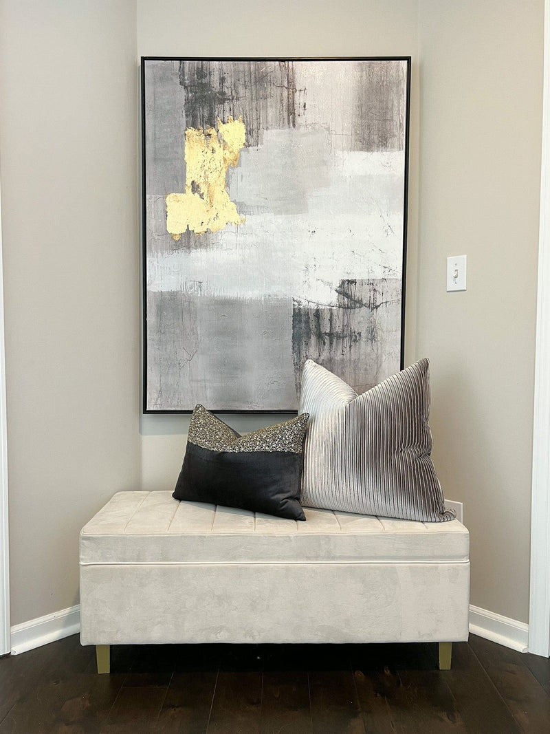 White, Gray & Gold Abstract Wall Art (2 Styles)