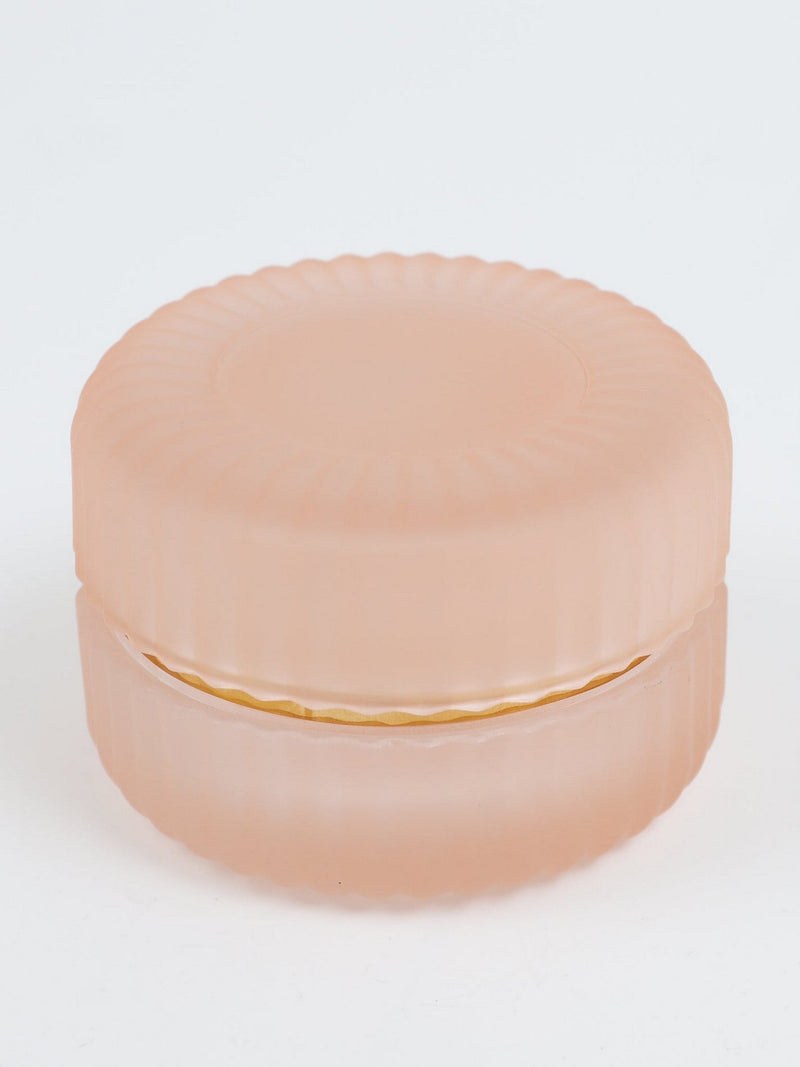 Blush Pink Jar with Lid and Gold Center