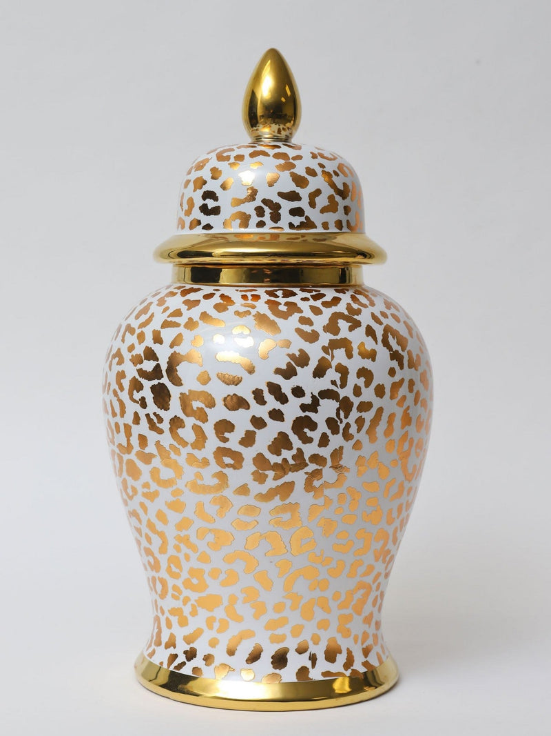 Gold Leopard Print Ginger Jar (2 Sizes)