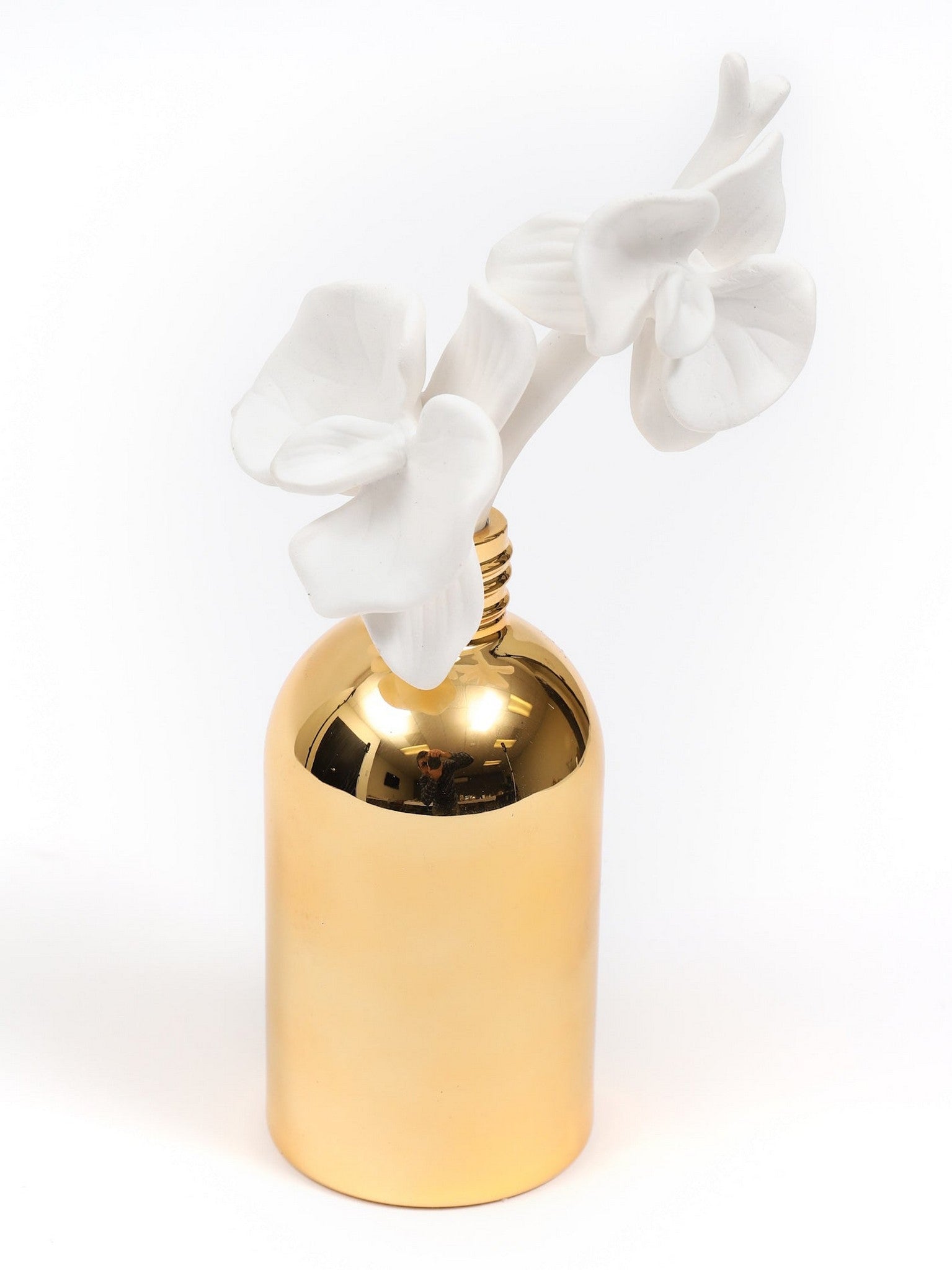 Gold Diffuser with White Flower