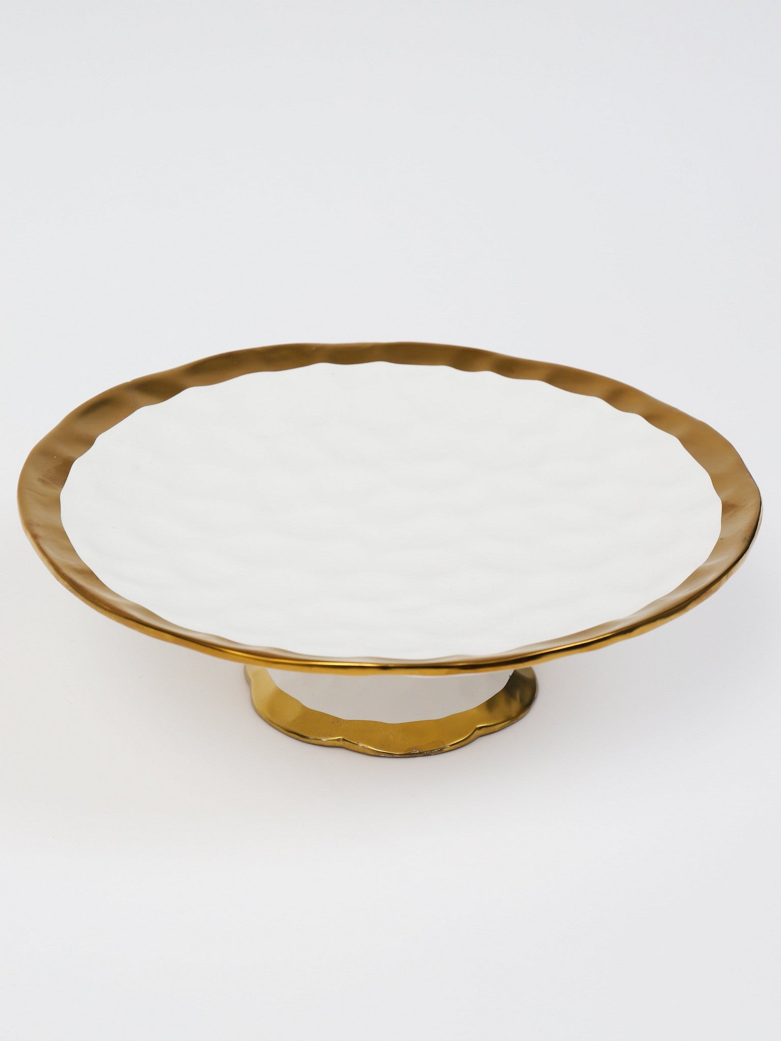 Gold Bordered Ceramic Cake Stand