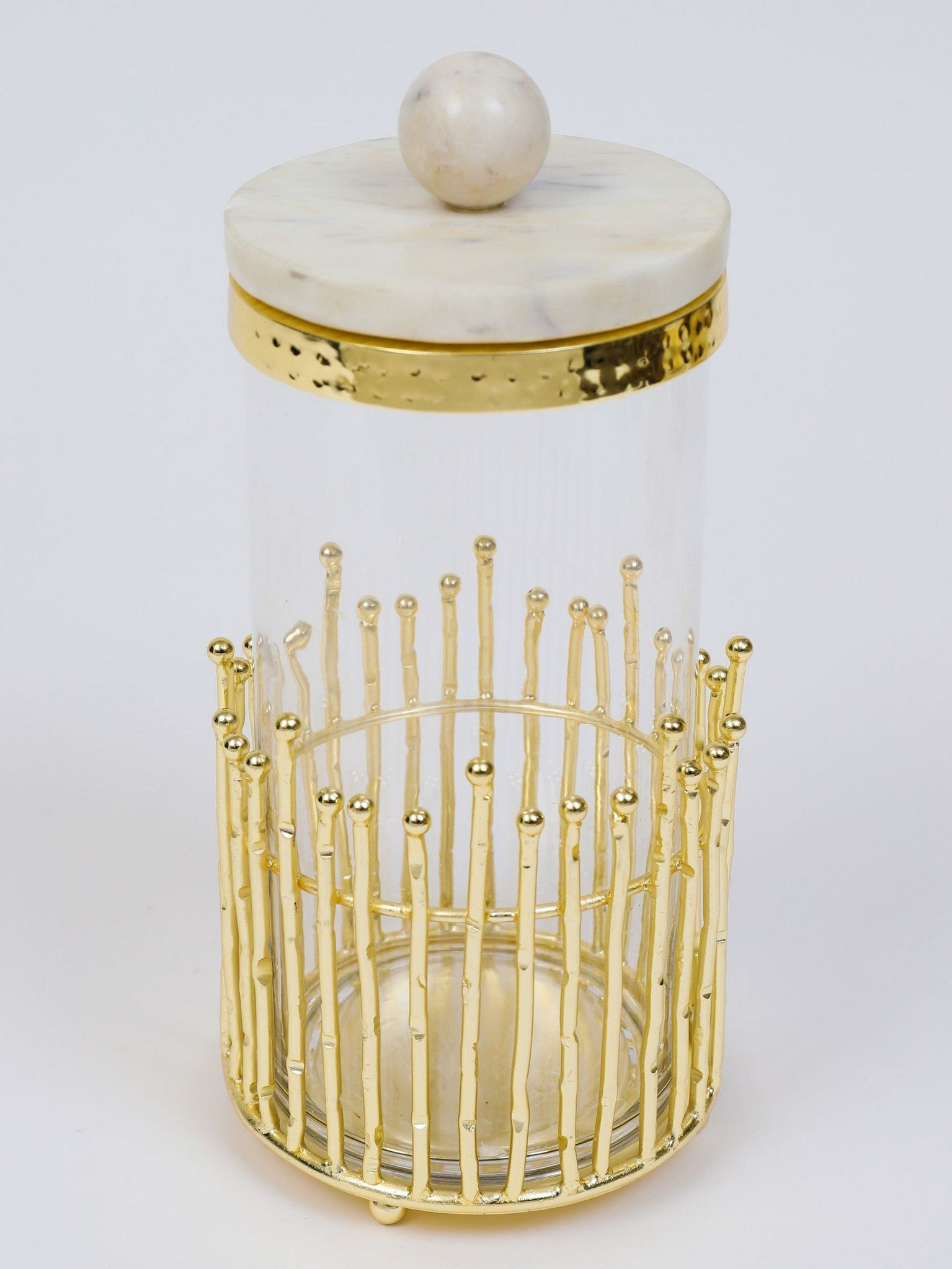 Gold metallic oversized hot glass canisters