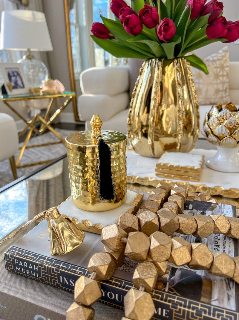 Gold Canister with Tassel