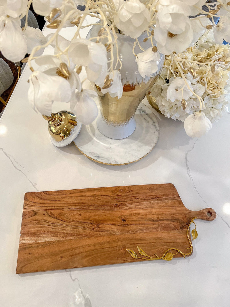 Large Wood Charcuterie Board Leaf Design (2 Styles)-Inspire Me! Home Decor