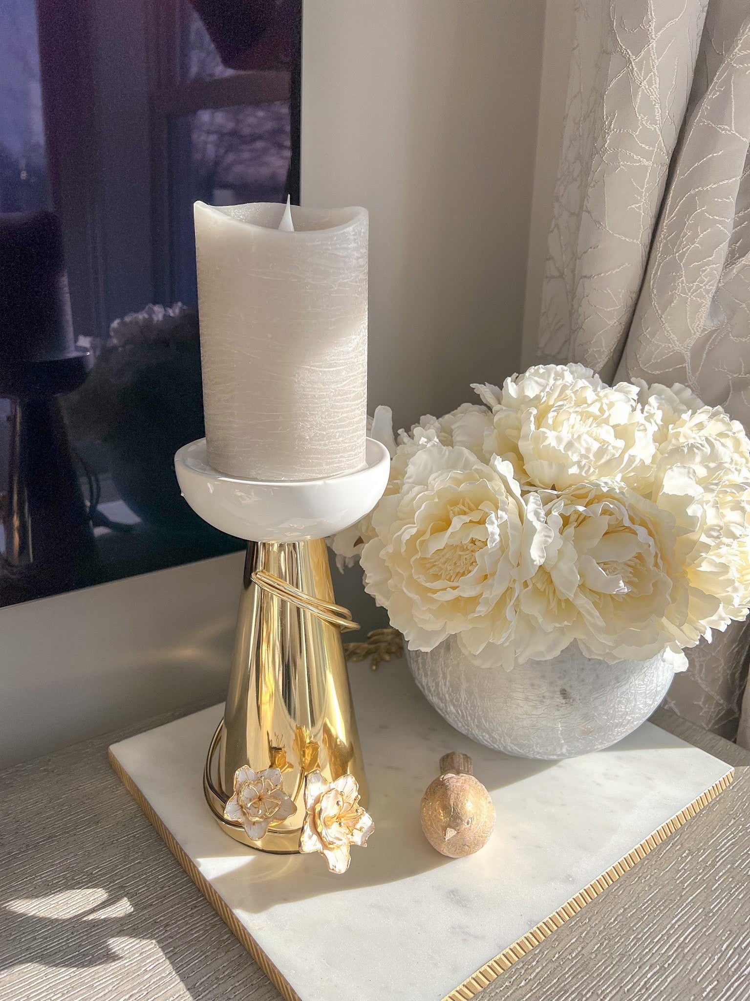 Porcelain Candleholder from The Celine Flower Collection (2 Sizes)