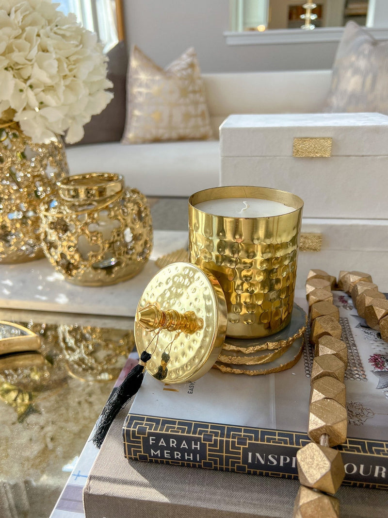 Gold Canister with Tassel