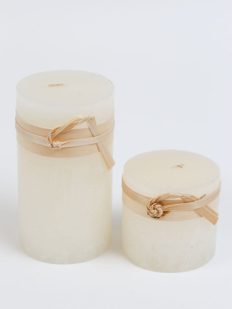 Cream Textured Pillar Candle (2 Sizes)-Inspire Me! Home Decor