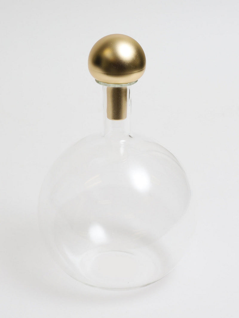 Glass Bottle with Gold Stopper
