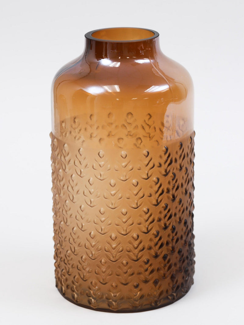 Amber Glass Textured Vase (2 Sizes)-Inspire Me! Home Decor