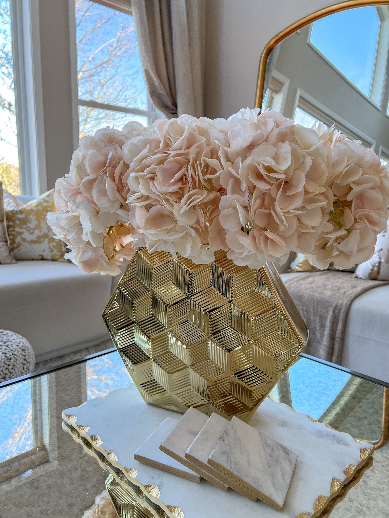 Gold Hexagon Vase