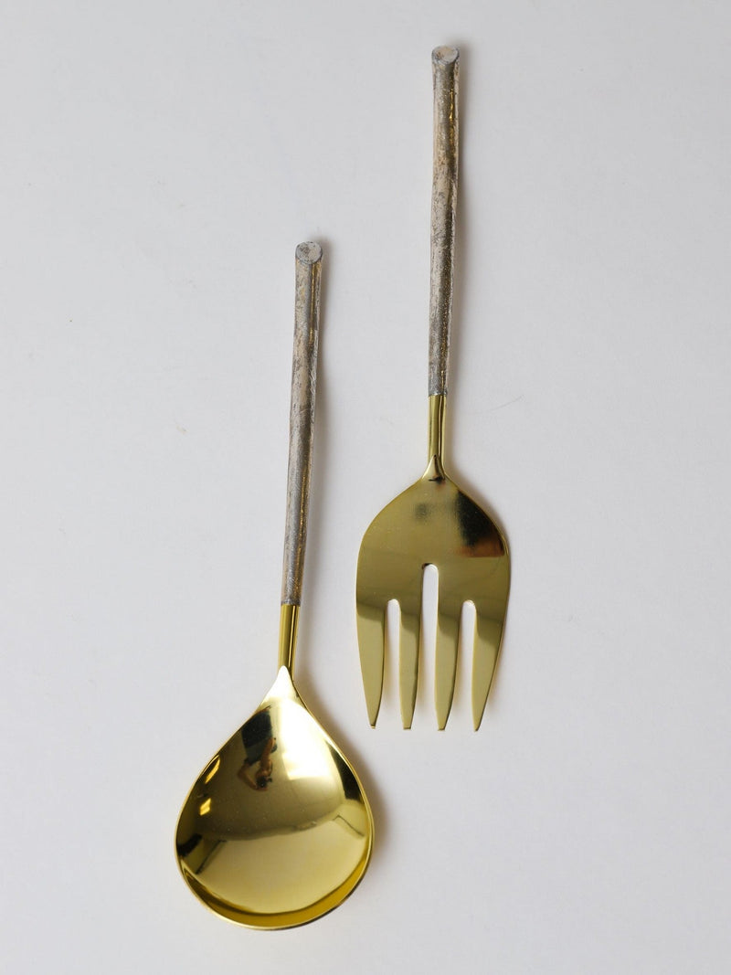 Gold and Silver Serving Spoons-Inspire Me! Home Decor