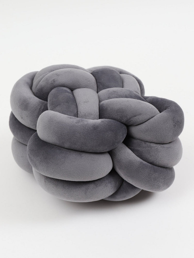 Grey Velvet Knot Pillow