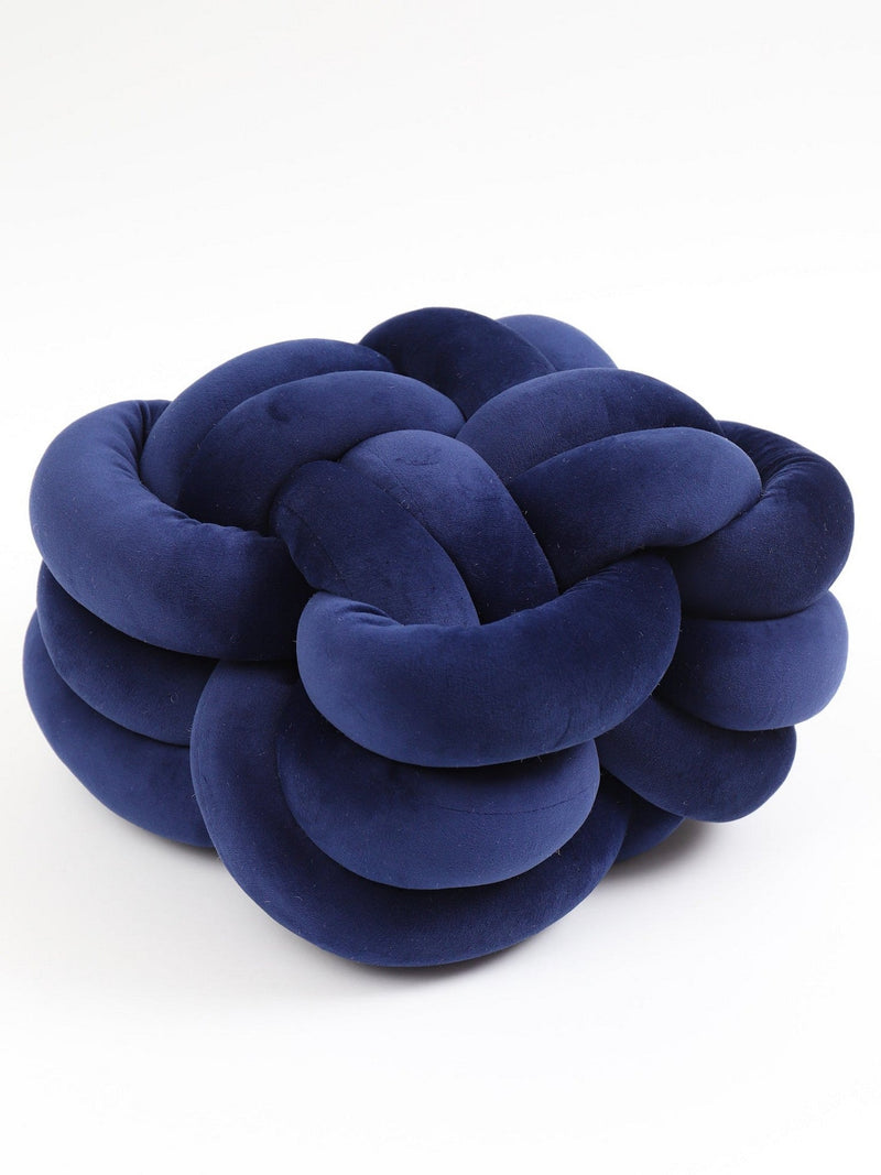 Royal Blue Velvet Knot Pillow