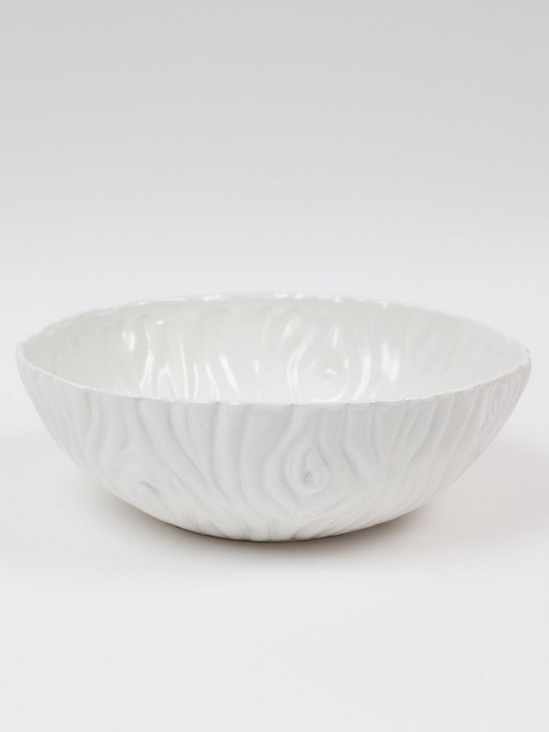 White Ceramic Bowl with Branch Design (2 Sizes)